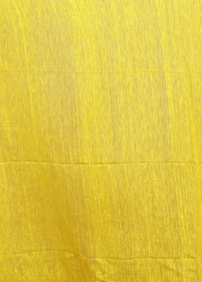 Yellow Matka Silk Saree With Blouse Piece