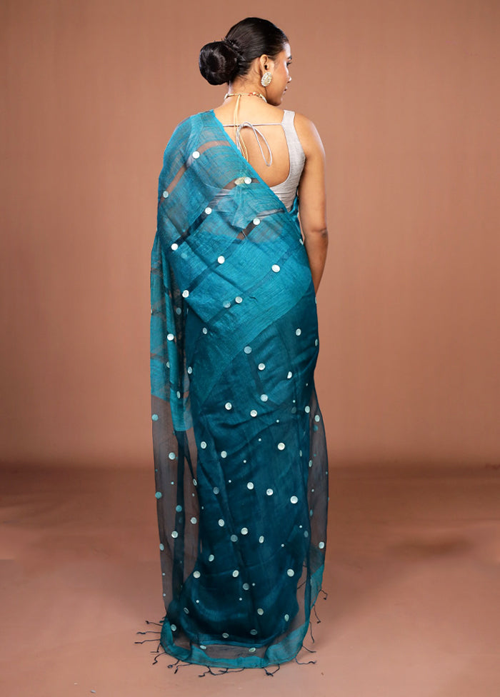Green Matka Silk Saree With Blouse Piece