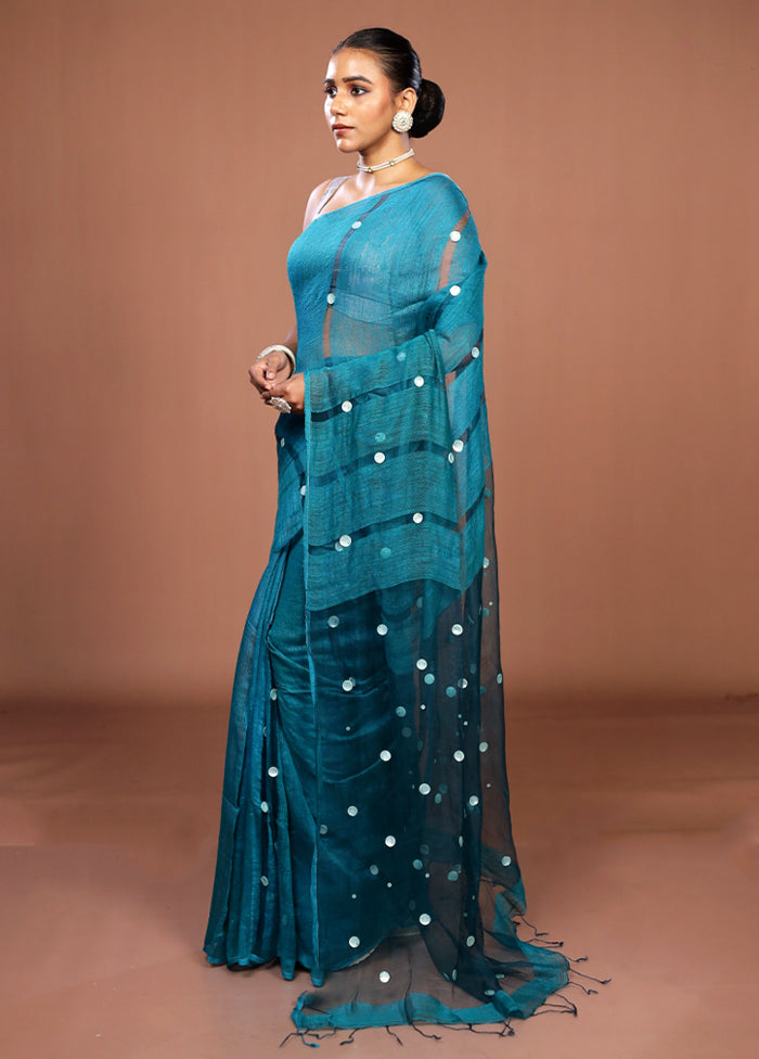 Green Matka Silk Saree With Blouse Piece