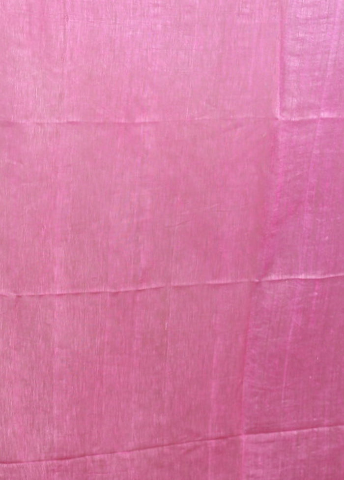 Pink Matka Silk Saree With Blouse Piece
