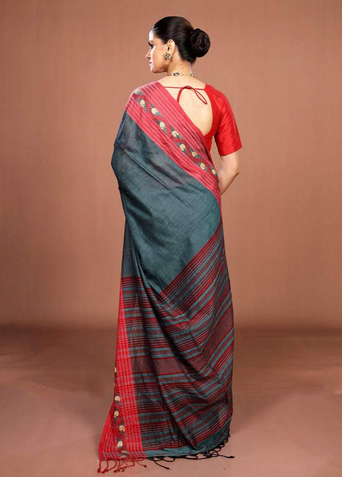 Green Matka Silk Saree With Blouse Piece