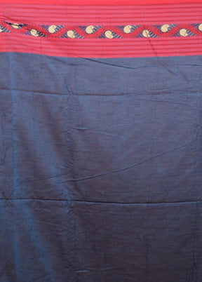 Blue Matka Silk Saree With Blouse Piece