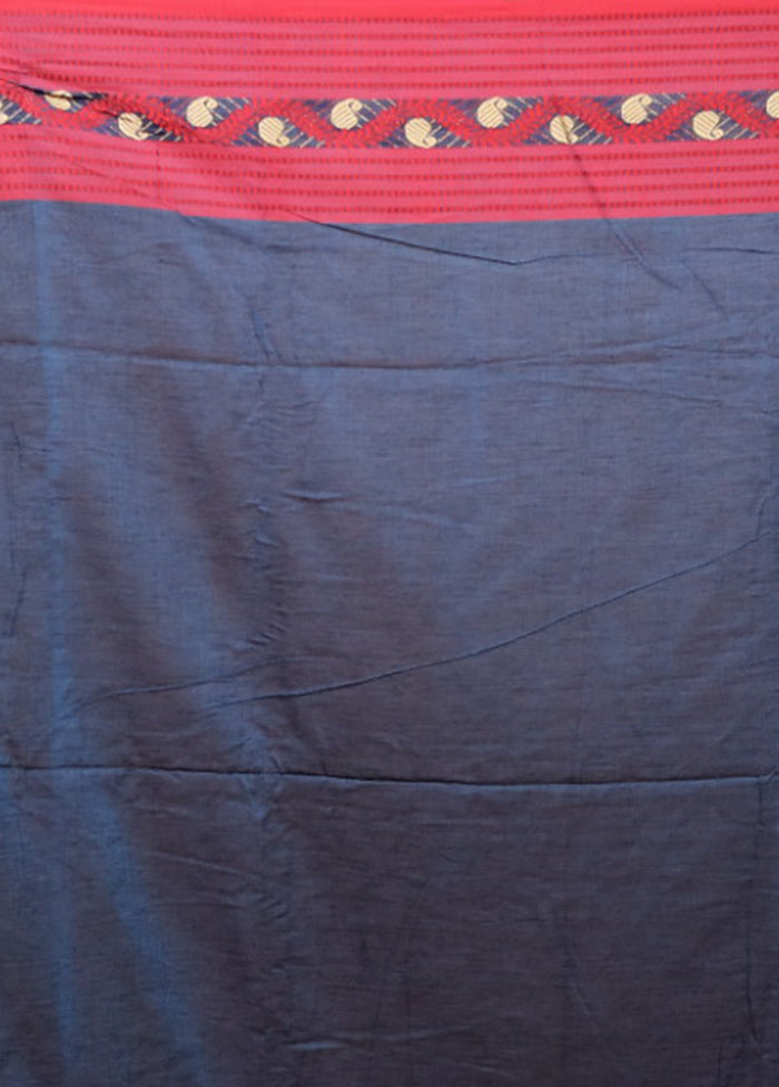Blue Matka Silk Saree With Blouse Piece