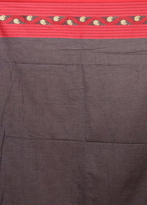 Grey Matka Silk Saree With Blouse Piece