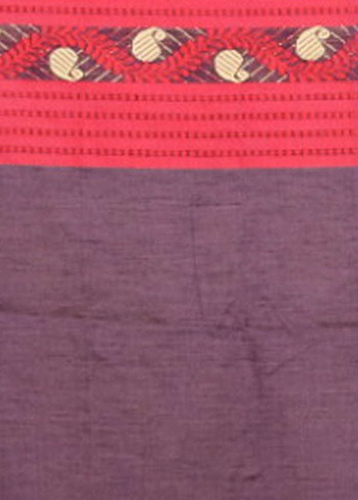 Purple Matka Silk Saree With Blouse Piece