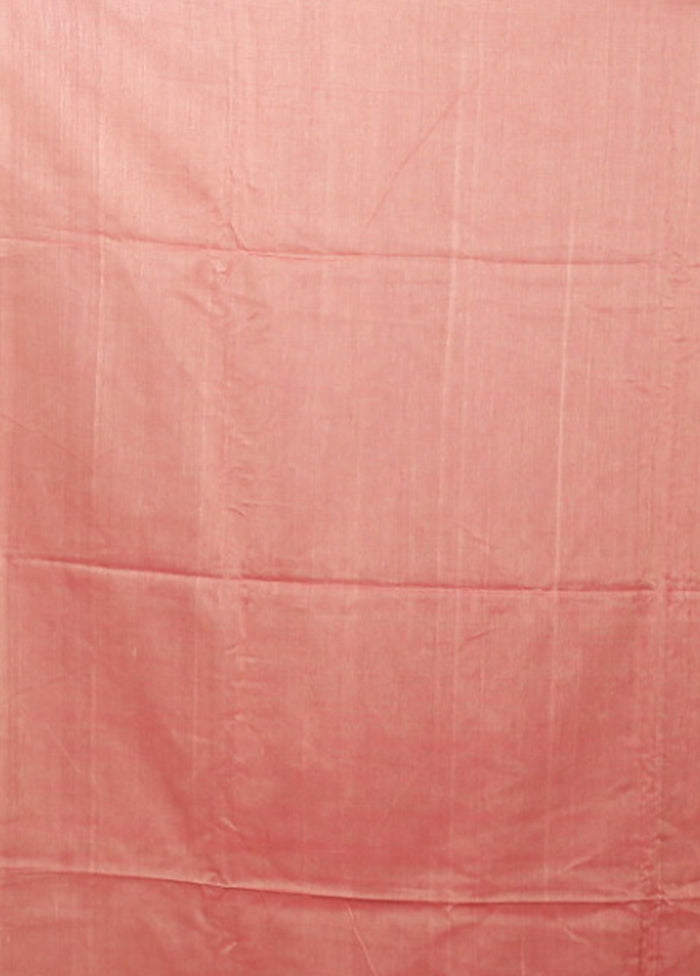 Pink Matka Silk Saree With Blouse Piece