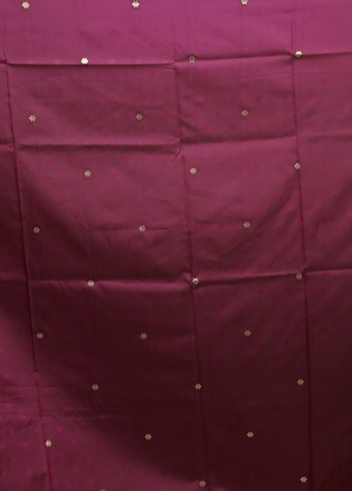 Purple Dupion Silk Saree With Blouse Piece