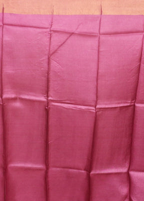 Purple Handloom Tussar Pure Silk Saree With Blouse Piece