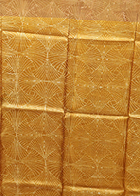 Yellow Handloom Tussar Pure Silk Saree With Blouse Piece