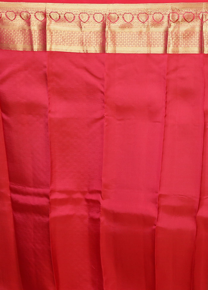 Blue Handloom Kanjivaram Pure Silk Saree With Blouse Piece