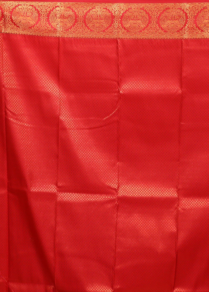 Pink Kanjivaram Silk Saree With Blouse Piece