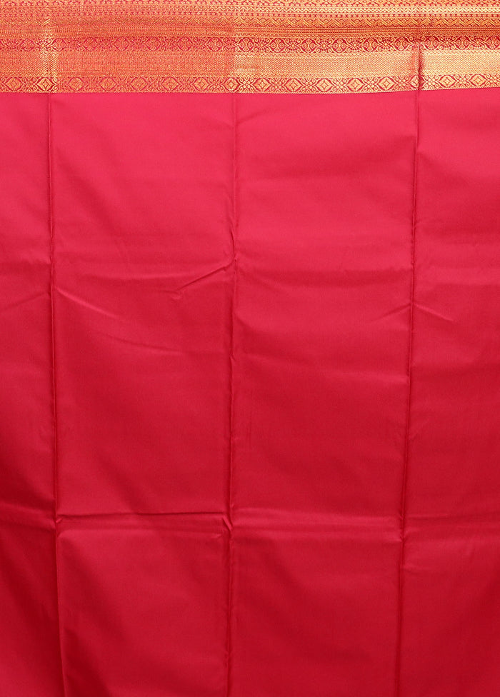 Pink Kanjivaram Silk Saree With Blouse Piece