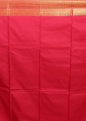 Pink Kanjivaram Silk Saree With Blouse Piece