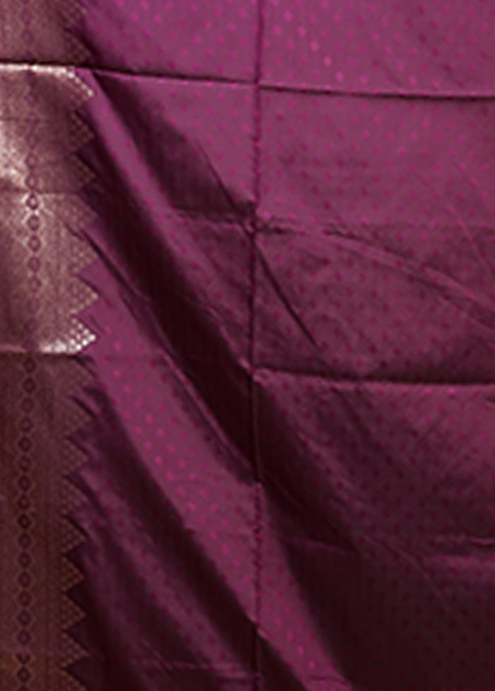 Maroon Dupion Silk Saree With Blouse Piece