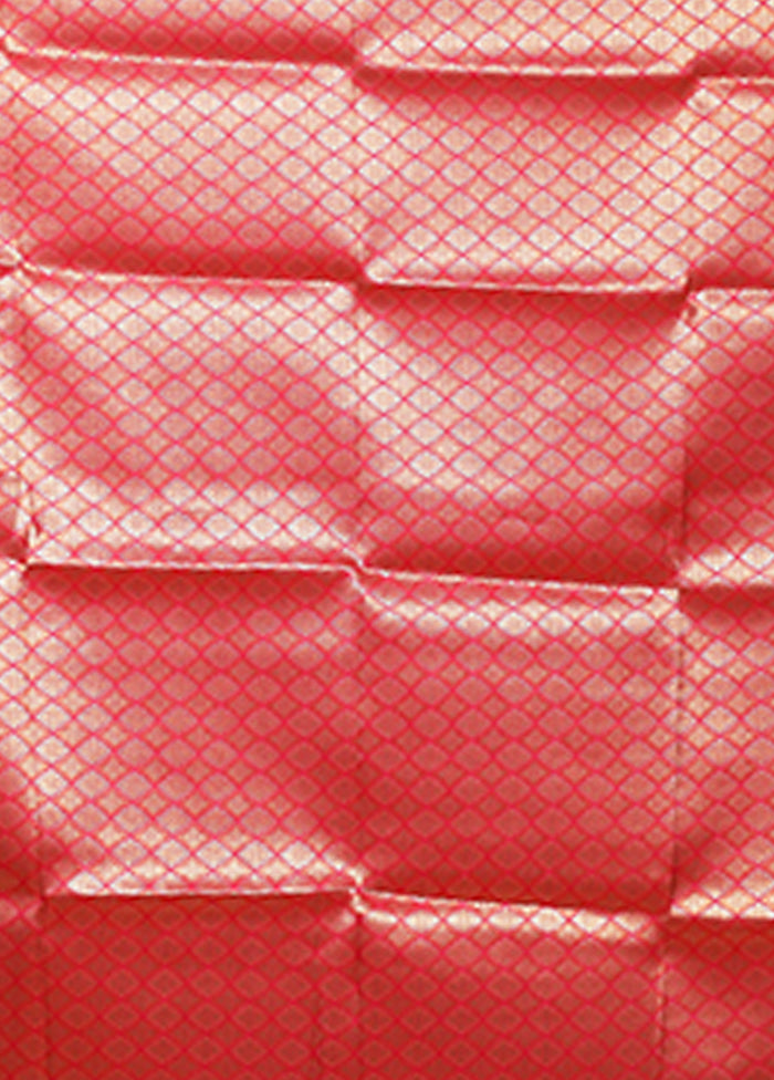 Pink Dupion Silk Saree With Blouse Piece
