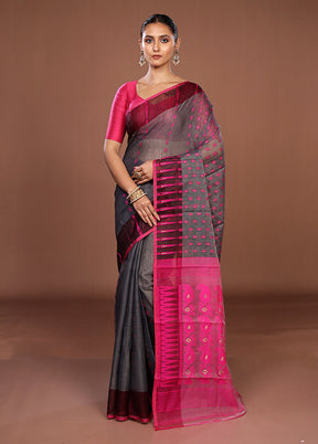 Pink Jamdani Cotton Saree Without Blouse Piece