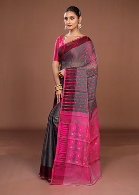 Pink Jamdani Cotton Saree Without Blouse Piece