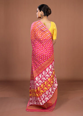 Pink Jamdani Cotton Saree Without Blouse Piece