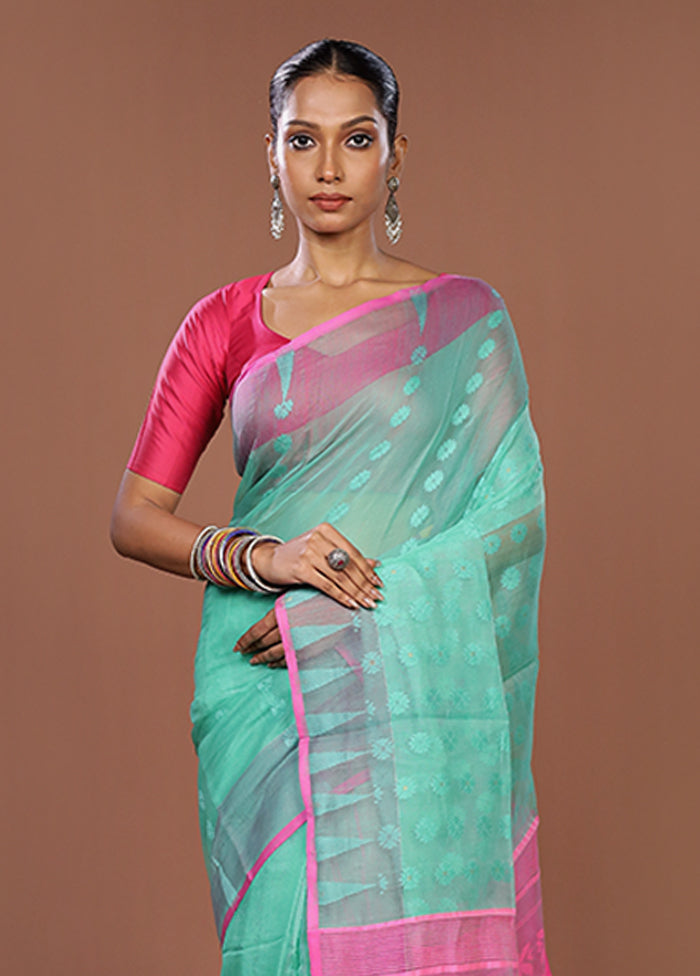 Grey Jamdani Cotton Saree Without Blouse Piece