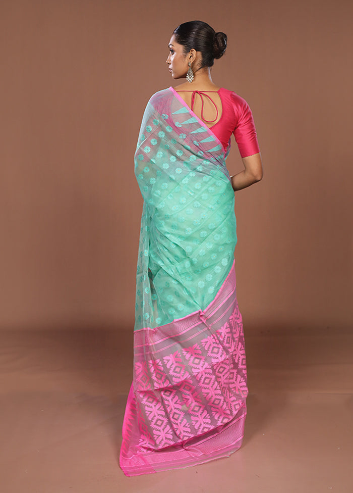 Grey Jamdani Cotton Saree Without Blouse Piece
