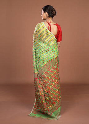 Green Jamdani Cotton Saree Without Blouse Piece