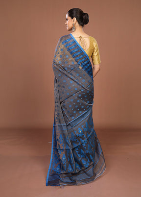 Black Jamdani Cotton Saree Without Blouse Piece