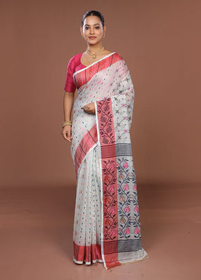 Green Jamdani Cotton Saree Without Blouse Piece