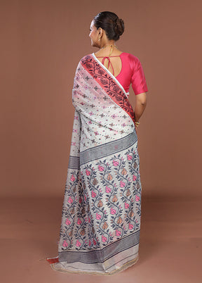 Green Jamdani Cotton Saree Without Blouse Piece