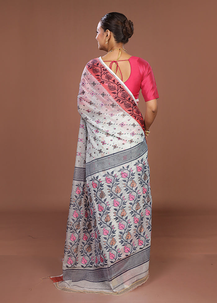 Green Jamdani Cotton Saree Without Blouse Piece