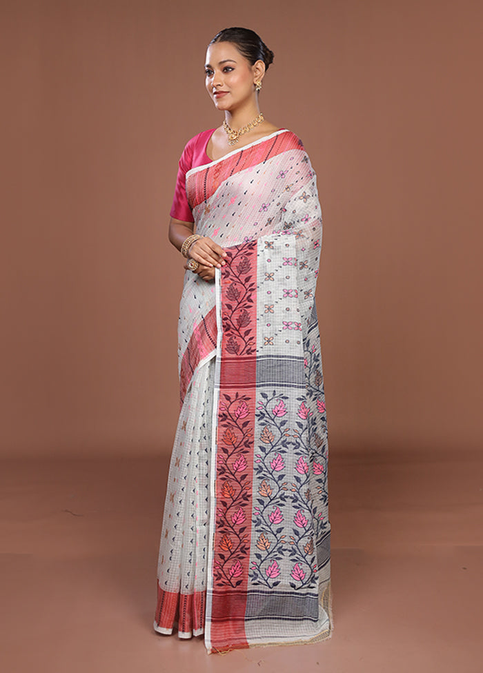 Green Jamdani Cotton Saree Without Blouse Piece