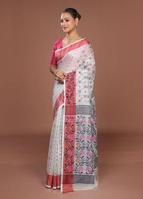 Green Jamdani Cotton Saree Without Blouse Piece