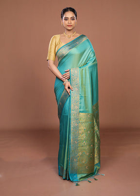 Pink Dupion Silk Saree With Blouse Piece