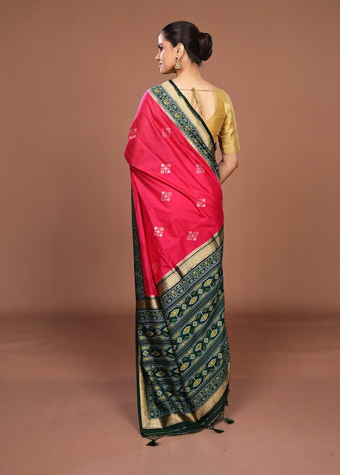 Pink Dupion Silk Saree With Blouse Piece
