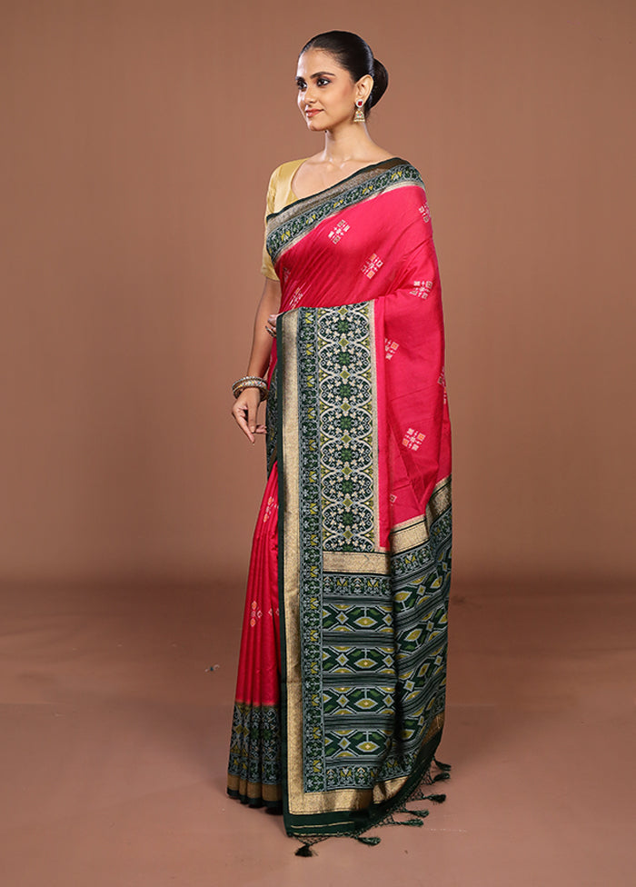 Pink Dupion Silk Saree With Blouse Piece
