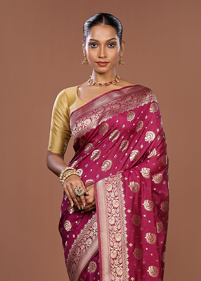 Purple Dupion Silk Saree With Blouse Piece