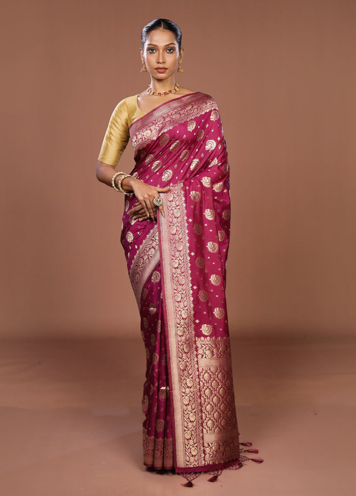 Purple Dupion Silk Saree With Blouse Piece