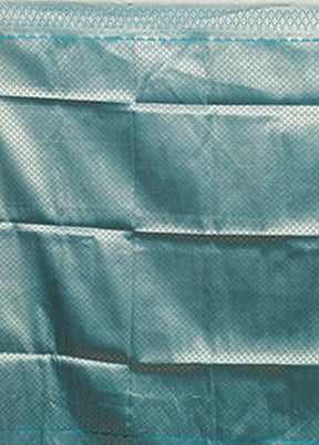 Blue Dupion Silk Saree With Blouse Piece