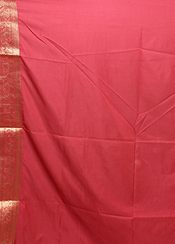 Pink Dupion Silk Saree With Blouse Piece