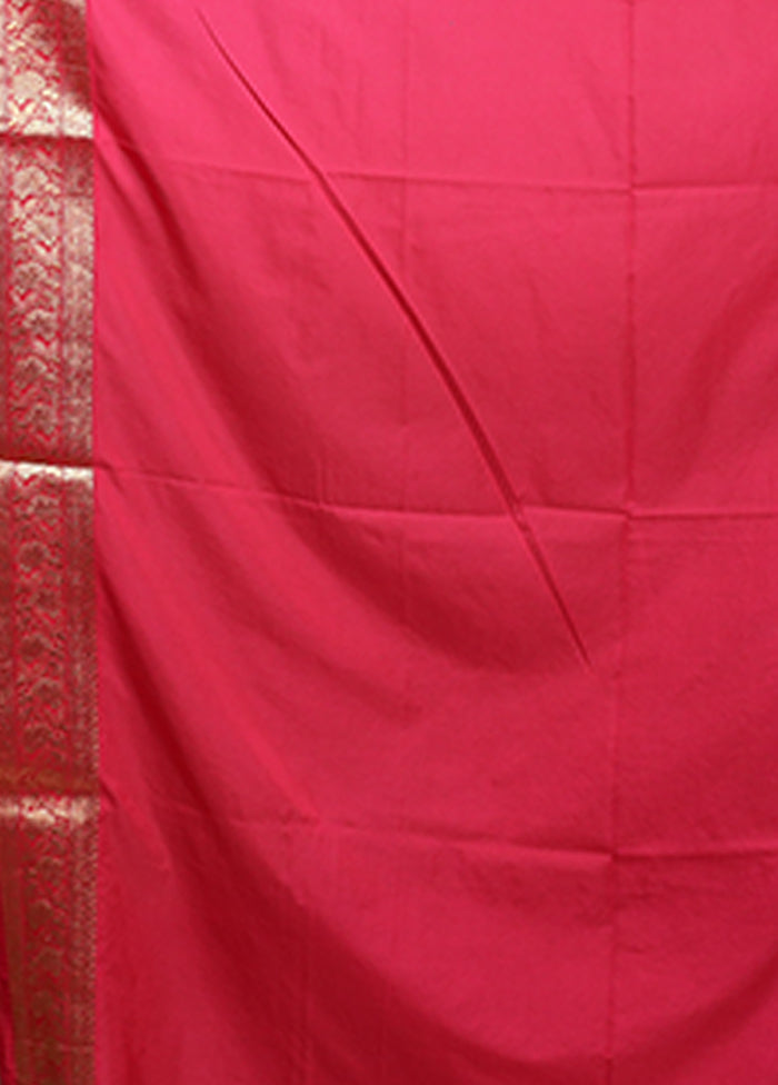 Pink Dupion Silk Saree With Blouse Piece