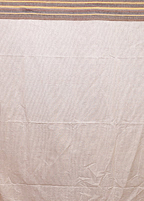 Cream Jamdani Cotton Saree Without Blouse Piece