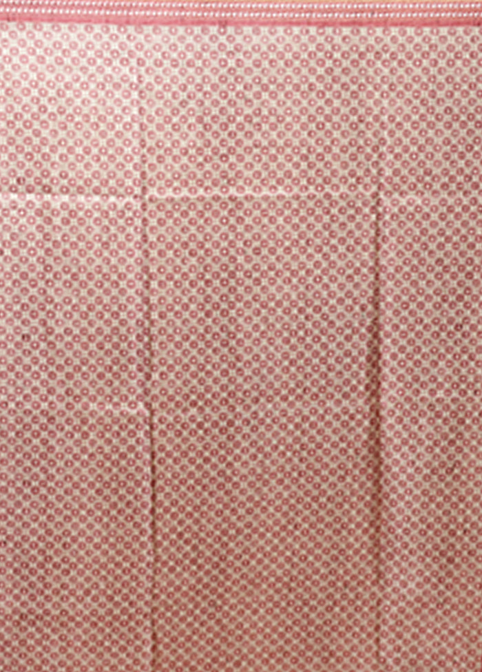 Pink Tussar Silk Saree With Blouse Piece