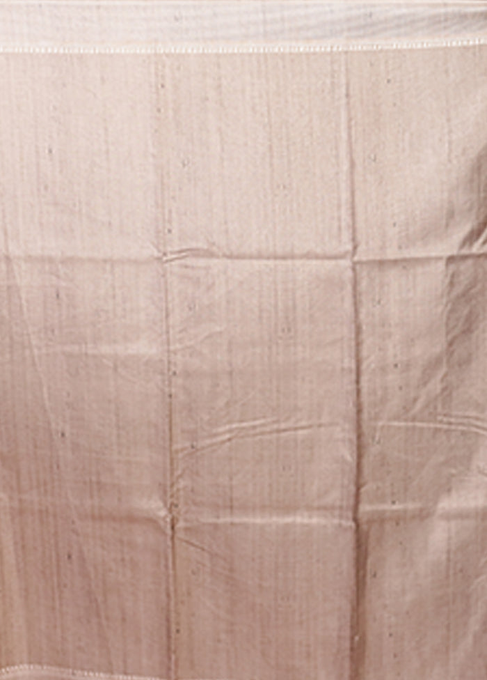 Purple Tussar Silk Saree With Blouse Piece