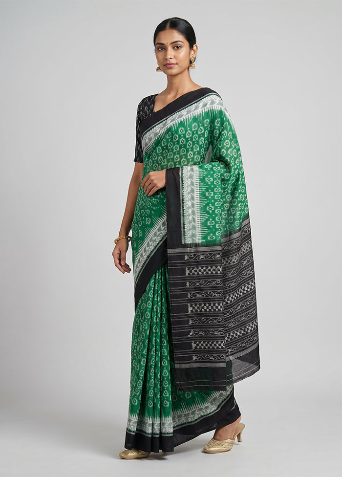 Green Bomkai Silk Saree Without Blouse Piece
