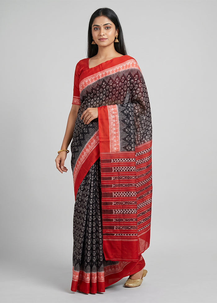 Black Bomkai Silk Saree Without Blouse Piece