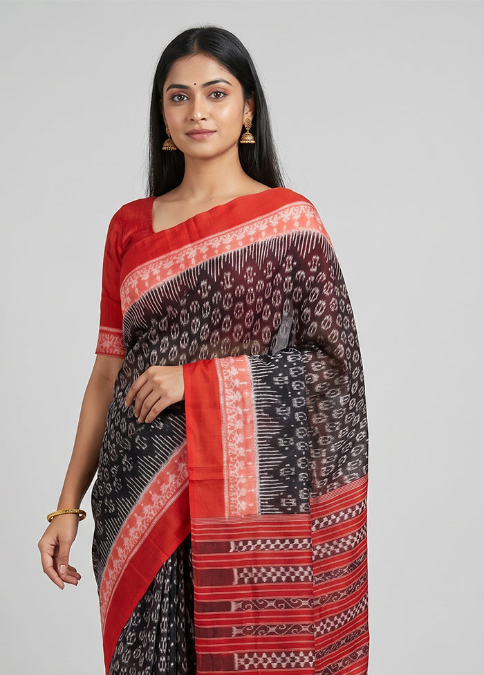 Black Bomkai Silk Saree Without Blouse Piece
