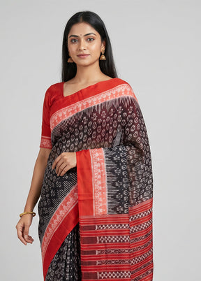 Black Bomkai Silk Saree Without Blouse Piece