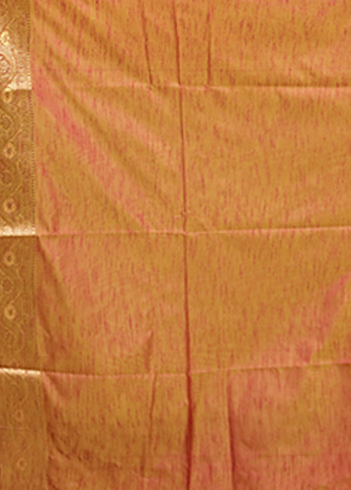 Pink Dupion Silk Saree With Blouse Piece