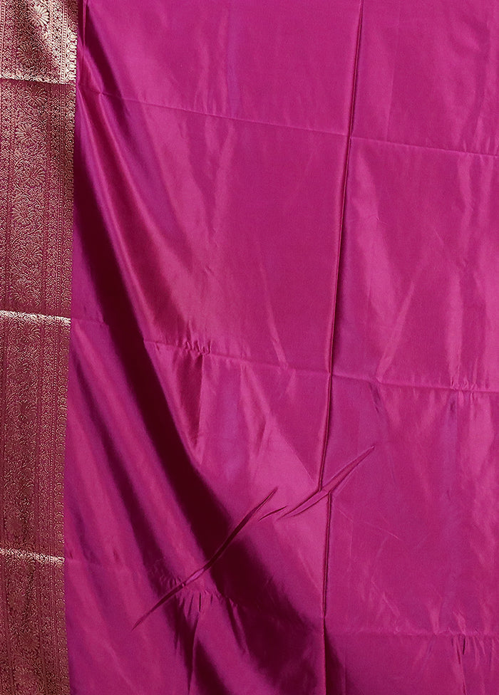 Purple Dupion Silk Saree With Blouse Piece