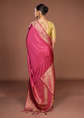 Pink Dupion Silk Saree With Blouse Piece