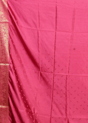Pink Dupion Silk Saree With Blouse Piece